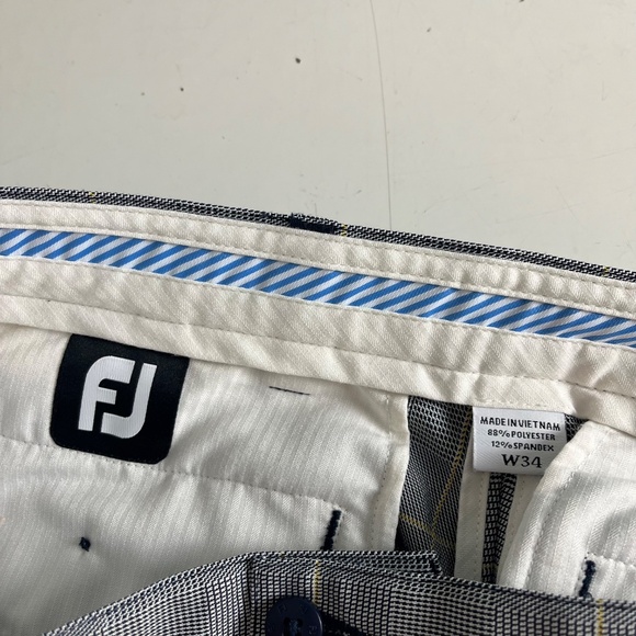 FootJoy Gray Glencheck Poly Stretch Casual Golf Shorts Mens 34 x 10" Inseam - Picture 5 of 8